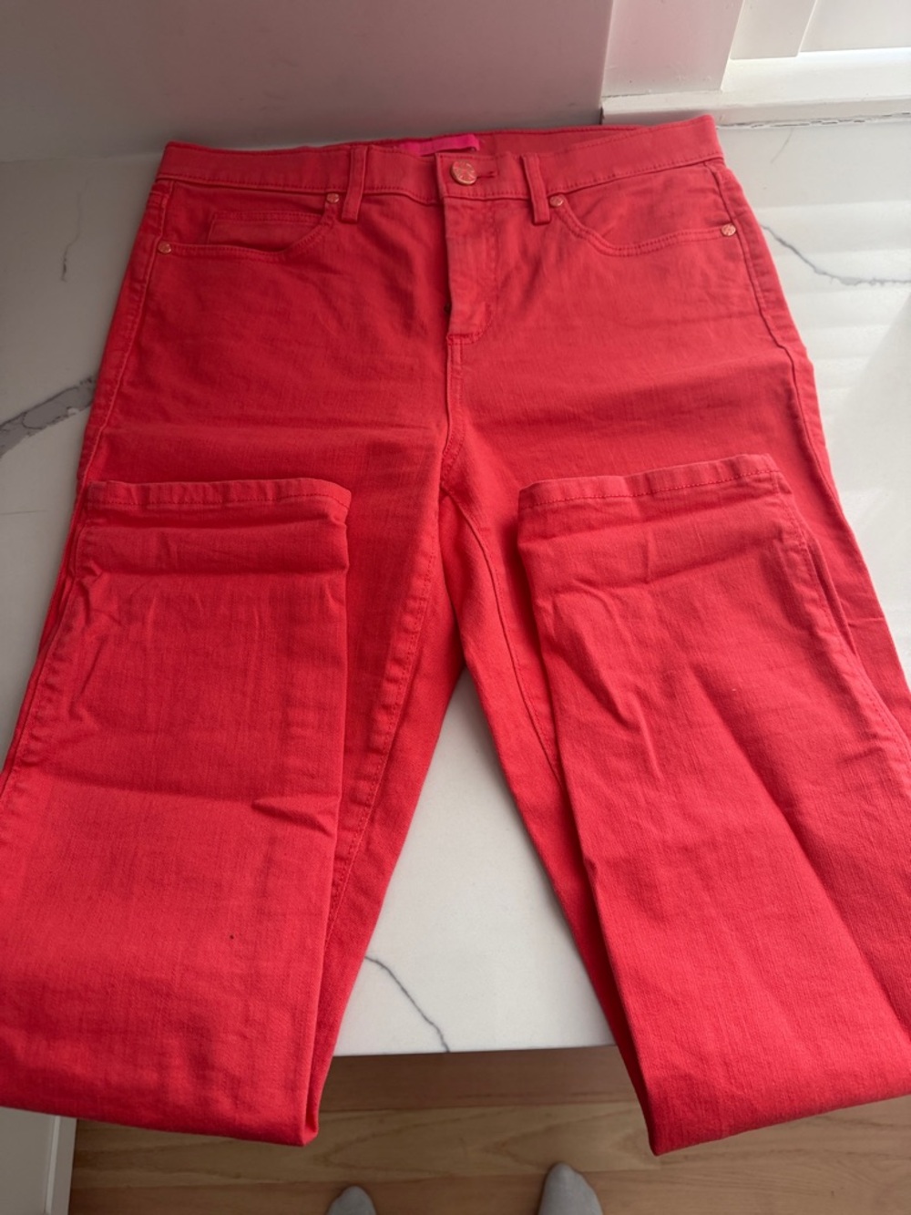 Lilly Pulitzer Straight Leg Pants in Bright Coral Pink